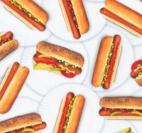 Hot Dogs Fast Food Essen Patchworkstoff