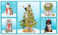 Katze Katzen Weihnachten Panel Baumwollstoff