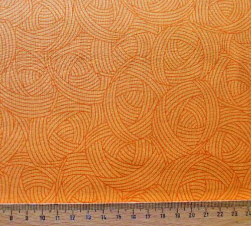 Spiralen orange Patchworkstoff Baumwollstoff