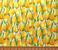 Tulpen gelb  Baumwollstoff