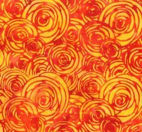 Kreise Kringel gelb orange Batik Patchworkstoff