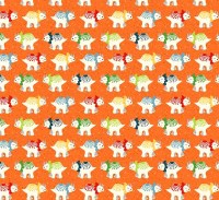 Dino Dinosaurier orange Baumwollstoff