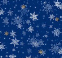 Schneeflocken blau gold weiß Weihnachtsstoff