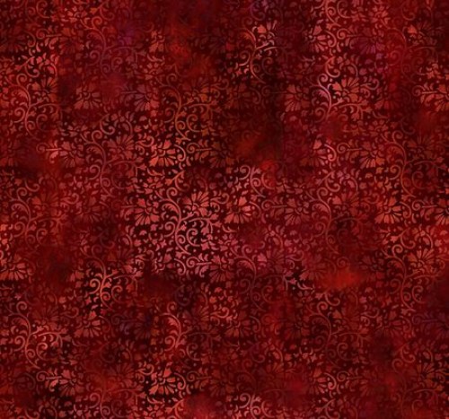 Ranken Blätter rot orange Baumwollstoff