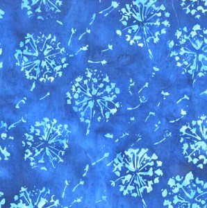 Pusteblumen blau Batik Patchworkstoff