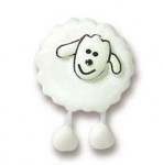 Schaf Schäfchen weiß Baumelbeine Knopf