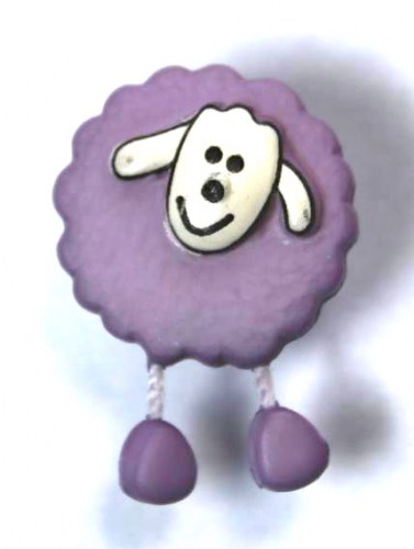 Schaf Schäfchen lila Baumelbeine Knopf