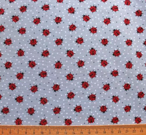 Marienkäfer Glückskäfer stein grau Patchworkstoff