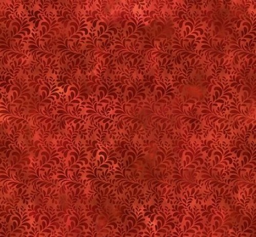 Ranken Blätter rot Baumwollstoff