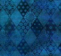 Rauten Ornamente blau Patchworkstoff