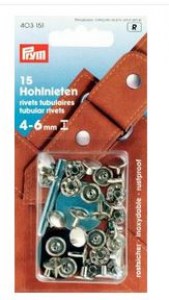 Hohlnieten 9 mm silber farben