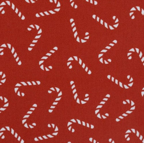 Zuckerstangen rot Weihnachten Baumwollstoff
