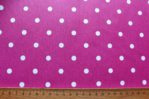 Baumwolle beschichtet pink Punkte weiß