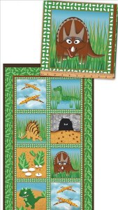 Dino Dinosaurier Panel Patchworkstoff