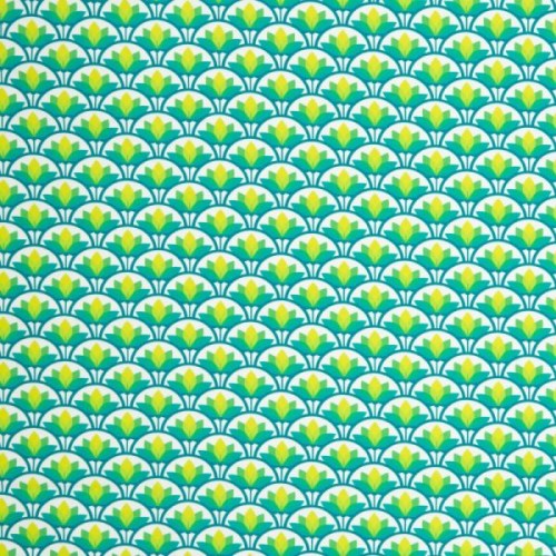 grün Blüten Lotus Dreams Jerseystoff