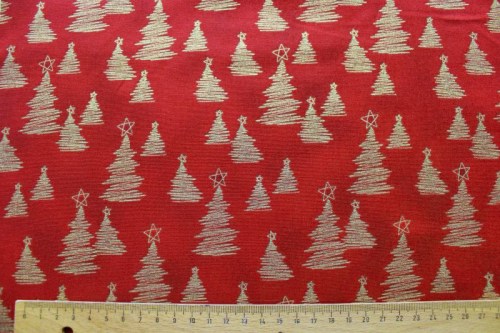 Bäume Tannenbäume rot gold Weihnachten Patchworkstoff