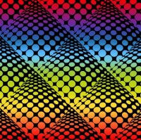 Quadrate Farbverlauf Regenbogen Patchworkstoff