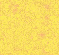Blüten Blumen gelb pink Patchworkstoff