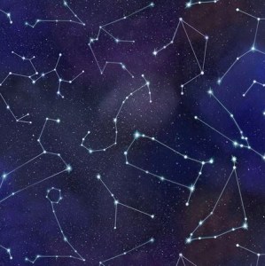 Himmel Nacht Sterne Sternzeichen Baumwollstoff