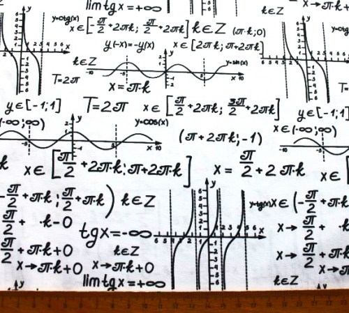 Formeln Mathematik Baumwollstoff