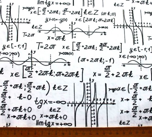 Formeln Mathematik Baumwollstoff