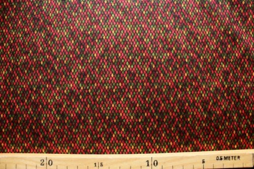 Rauten grün braun rot Patchworkstoff