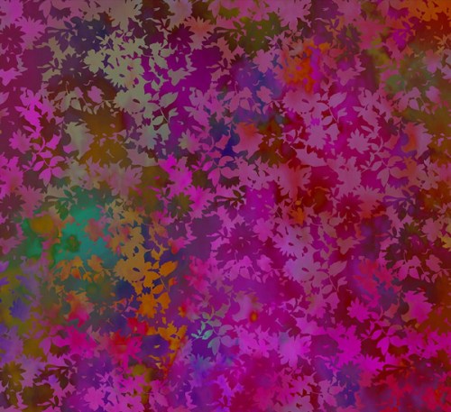 Blätter magenta lila Patchworkstoff
