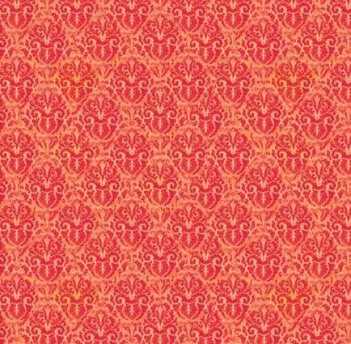 Ornamente orange gelb Patchworkstoff