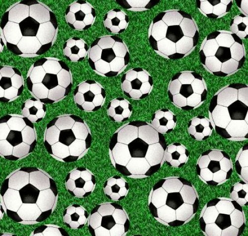 Fußball Sport weiß schwarz grün Patchworkstoff
