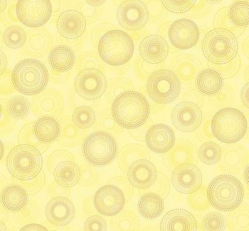 Kreise gelb goldfarben Patchworkstoff