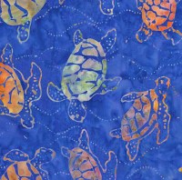 Schildkröte Wasser maritim Batik Patchworkstoff