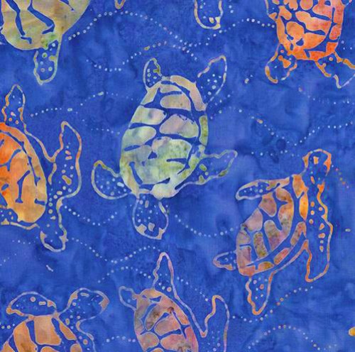 Schildkröte Wasser maritim Batik Patchworkstoff