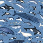 Wal Wale blau maritim Patchworkstoff