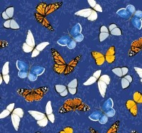 Schmetterlinge blau Patchworkstoff