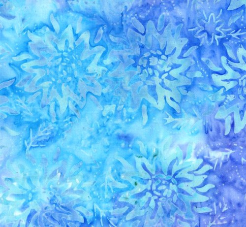 Blüten blau Batik Patchworkstoff