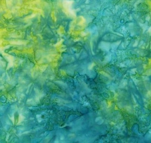 türkis gelb blau grün Batik Patchworkstoff
