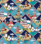 Leuchttürme Rauten Segelboot maritim Patchworkstoff