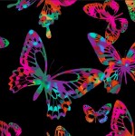 Schmetterlinge bunt schwarz Patchworkstoff