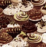 Muffins Cupcakes Schokolade Patchworkstoff