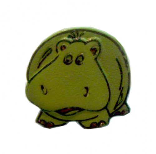 Nilpferd grün Knopf