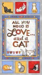 Katze Stadt Herz Baumwollstoff Patchworkstoff