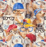 Hase Häschen Brille Patchworkstoff