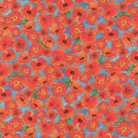 Blumen Mohn rot orange Blüten Patchworkstoff