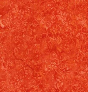 Batik Blumen Blüten orange Patchworkstoff