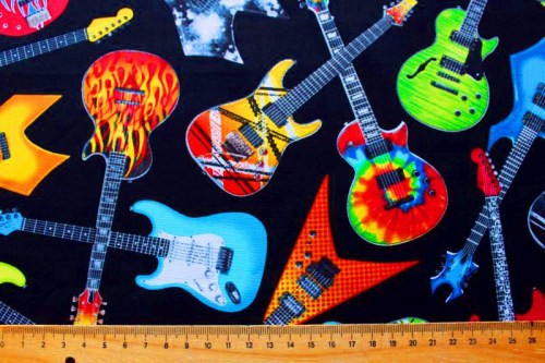 Musik Gitarre Patchworkstoff