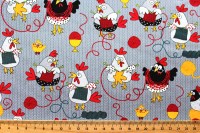 Stricken Hühner Patchworkstoff