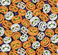 Glow in the dark Gespenster Halloween Patchworkstoff