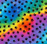 Pfoten Hund Regenbogen Patchworkstoff