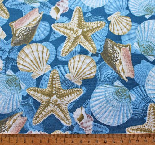 Strand Muscheln maritim Patchworkstoff