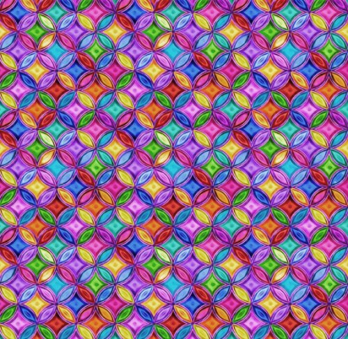 Kreise Regenbogen Patchworkstoff